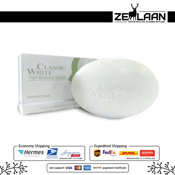 Ultimate Classic White Soap - Proven Twin Whitening System for Instant Radiance - 85g