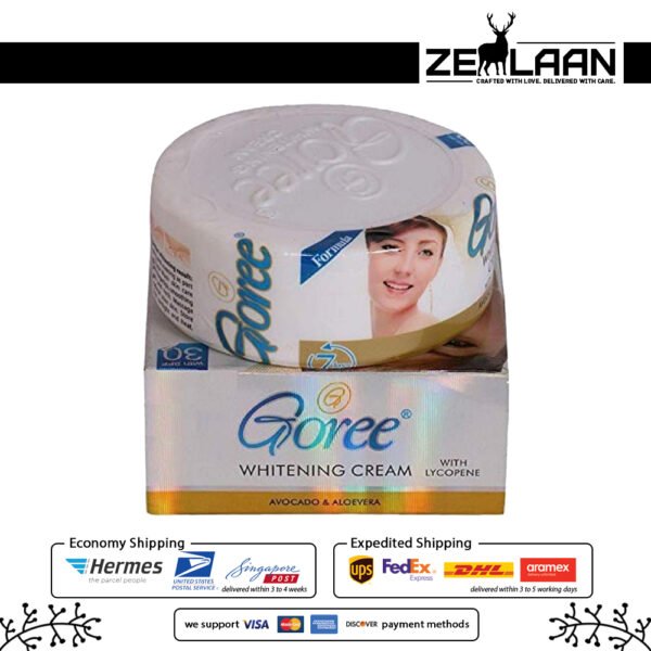 Goree Beauty Cream original packaging for skin whitening and dark spot removal with box