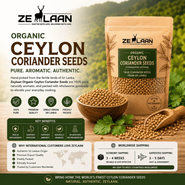 Organic Premium Ceylon Coriander Seeds from Sri Lanka