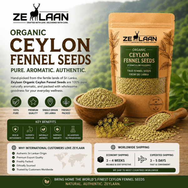 Organic Premium Ceylon Fennel Seeds from Sri Lanka