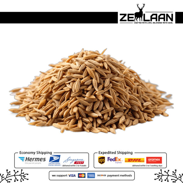 Organic Premium Ceylon Cumin Seeds, Grade No. 1 whole cumin seeds from Sri Lanka featuring high essential oils for medicinal and culinary use