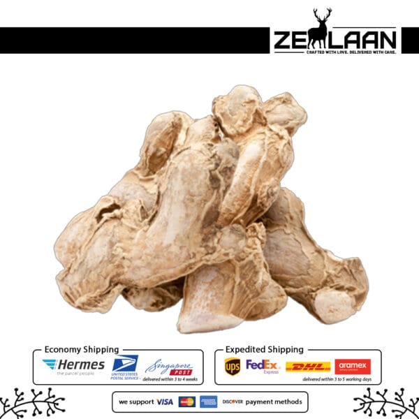 Organic Premium Ceylon Dry Ginger, Grade No. 1 whole sun-dried ginger rhizomes from Sri Lanka featuring high gingerol for medicinal and culinary use Organic Premium Ceylon Dry Ginger, Grade No. 1 whole sun-dried ginger rhizomes from Sri Lanka featuring high gingerol for medicinal and culinary use