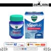 Vicks VapoRub iconic blue jar featuring a powerful menthol, camphor, and eucalyptus formula for instant respiratory and muscle relief 100g