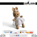 Handmade Crochet Bunny Beige and White