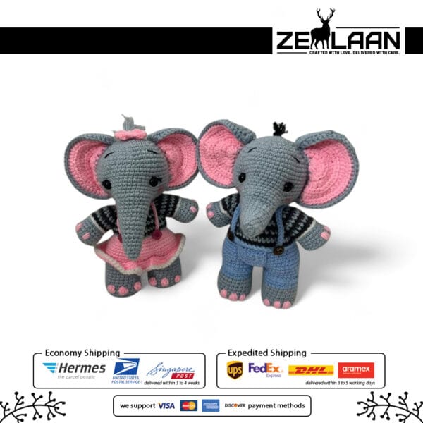 Handmade Crochet Elephant View 3