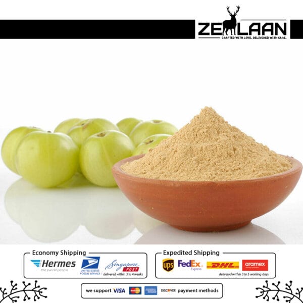 Organic Amla Powder in a bowl