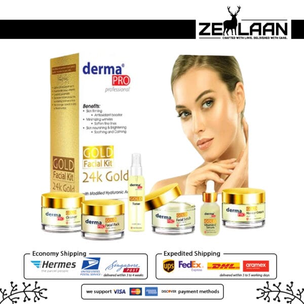Derma Pro Professional Gold Facial Kit 24k Gold complete front
