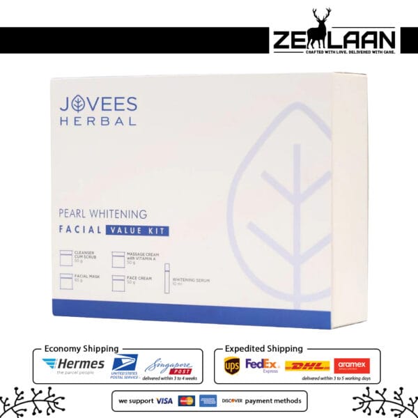 Jovees Herbal Pearl Whitening Facial Value Kit 5-piece complete herbal facial treatment