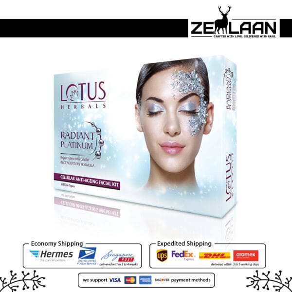 Lotus Herbals Radiant Platinum Anti-Ageing Facial Kit in Box