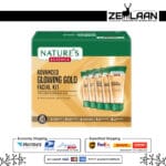 Nature's Essence Advanced Glowing Gold Facial Kit 5-step professional at-home gold facial treatment kit front
