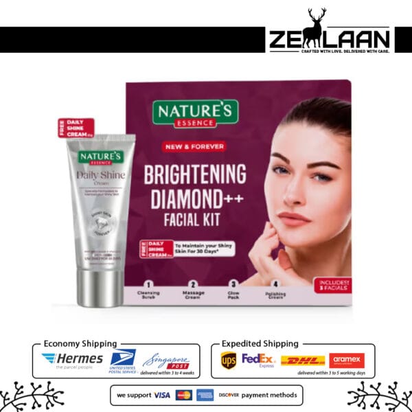 Nature's Essence Brightening Diamond++ Facial Kit 4-step professional brightening treatment