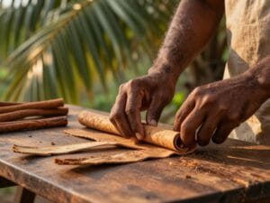 Traditional Cinnamon Peeler in a Sri Lankan Plantation