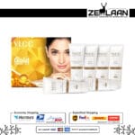 VLCC Gold Facial Kit 6-step professional at-home gold facial treatment set including Soothing Cleanser cum Toner, Gold Scrub, Gold Gel, Gold Cream, Gold Pre-Gel with Box
