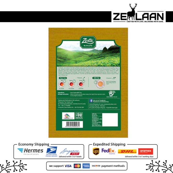Zesta Premium BOPF Ceylon Tea back