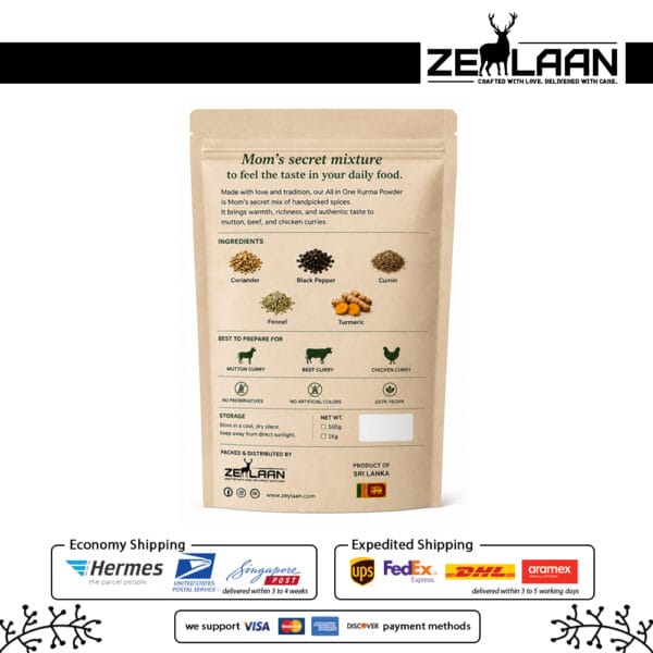 Zeylaan All in One Eastern Kurma Powder Back Package