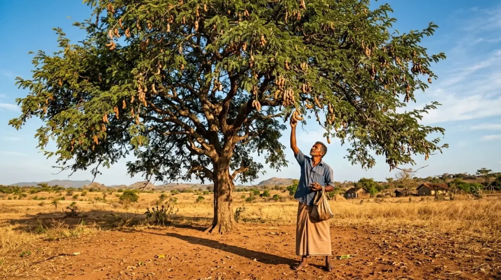Ceylon Tamarind Grade No.1: The World's Favorite Sour Fruit, Perfected in Sri Lanka 2 Ceylon Tamarind Tree Sun Dried Pods on the Branch