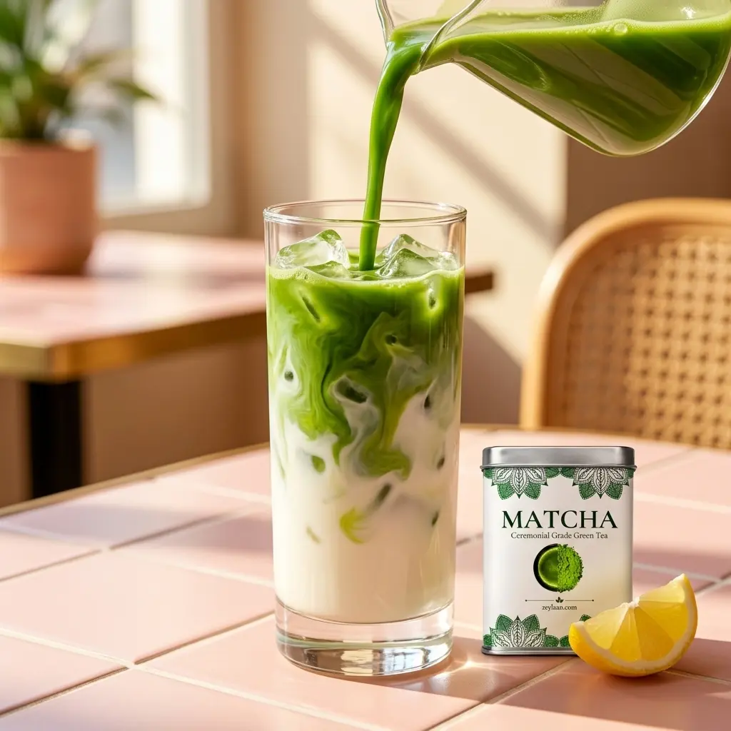 Ceremonial Grade Matcha Green Tea Powder from Sri Lanka's #1 Highlands 4 Iced Matcha Latte