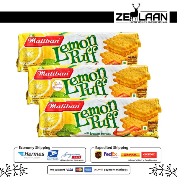 Maliban Lemon Puff Biscuits Pack of 3 Maliban Lemon Puff Biscuits Pack of 3