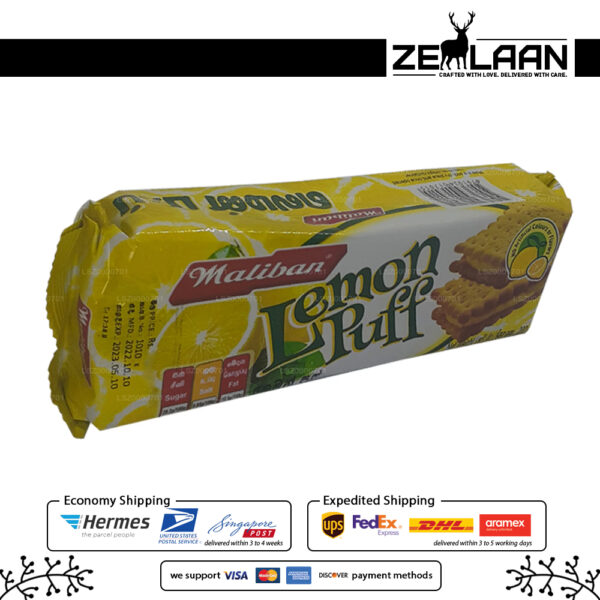 Maliban Lemon Puff Biscuits Side View Maliban Lemon Puff Biscuits Side View