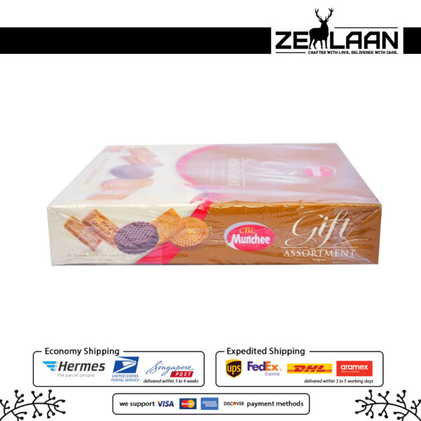 Munchee Biscuit Gift Assortment Gold Box 400g Right Side