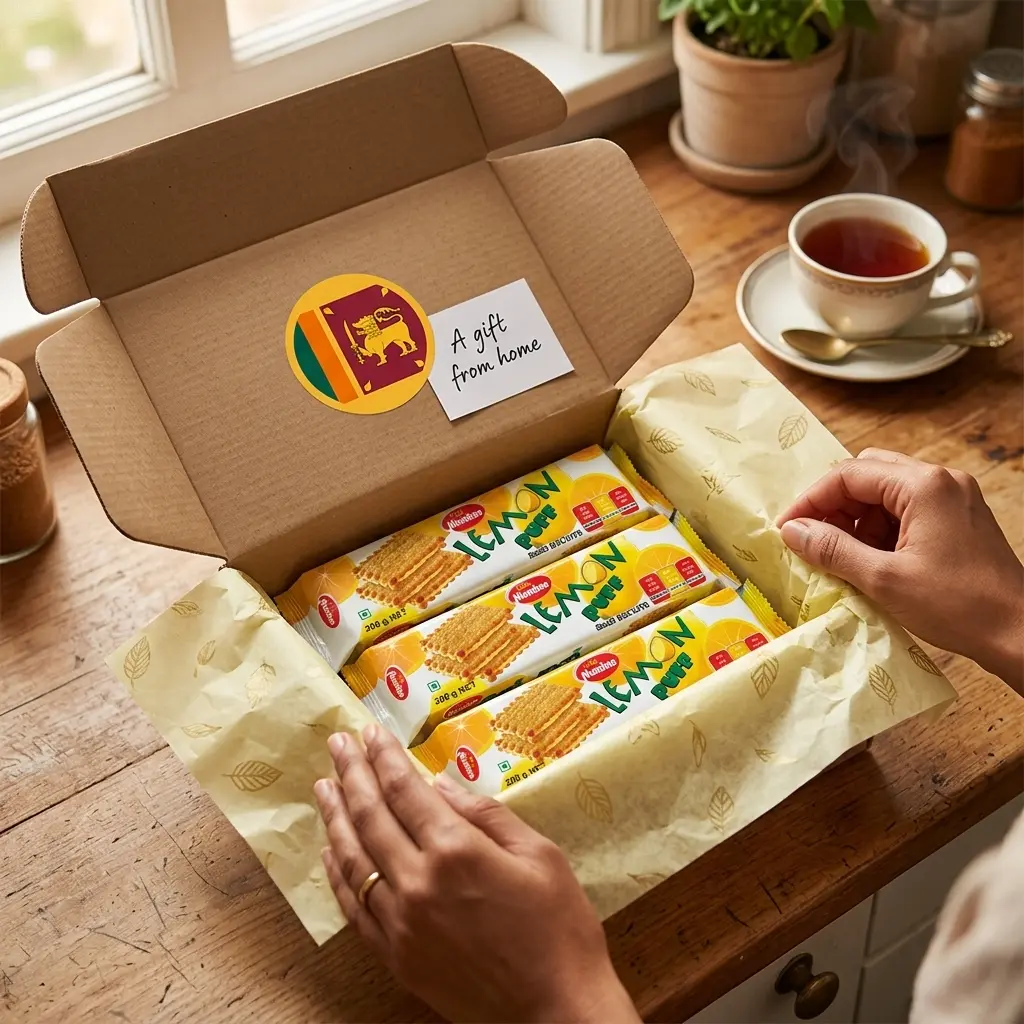 Munchee Lemon Puff Biscuits: #1 Sri Lanka's Most Loved Lemon Cream Biscuit 6 Munchee Lemon Puff Delivered Worldwide Unboxing Moment