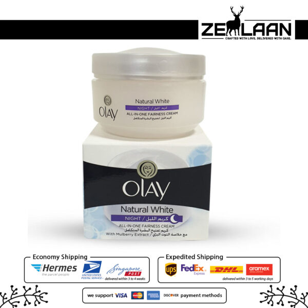 Olay Natural White Night All-In-One Fairness Cream Top View Olay Natural White Night All-In-One Fairness Cream Top View