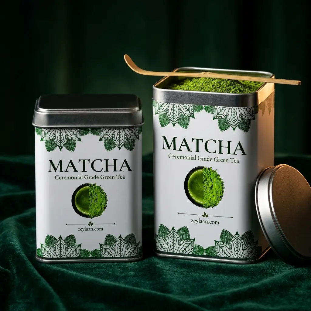 Ceremonial Grade Matcha Green Tea Powder from Sri Lanka's #1 Highlands 6 Zeylaan Ceremonial Matcha Tin 50g 100g
