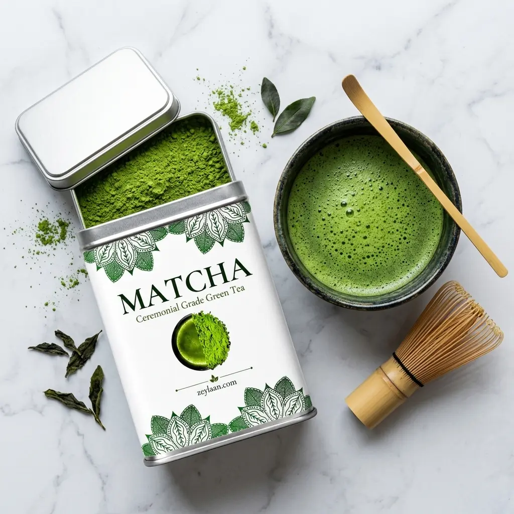 Ceremonial Grade Matcha Green Tea Powder from Sri Lanka's #1 Highlands 1 Zeylaan Ceremonial Matcha Tin