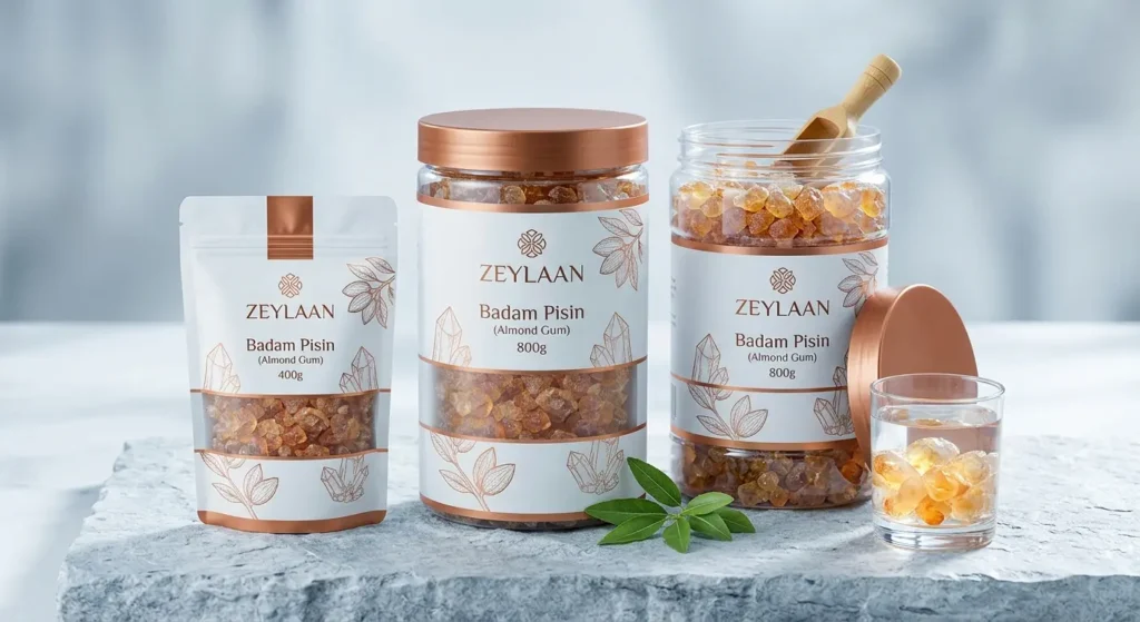 Badam Pisin (Almond Gum): #1 Nature's Cooling Answer to Europe's Historic Heatwave 5 Badam Pisin 100g 250g 500g Studio Product Photography