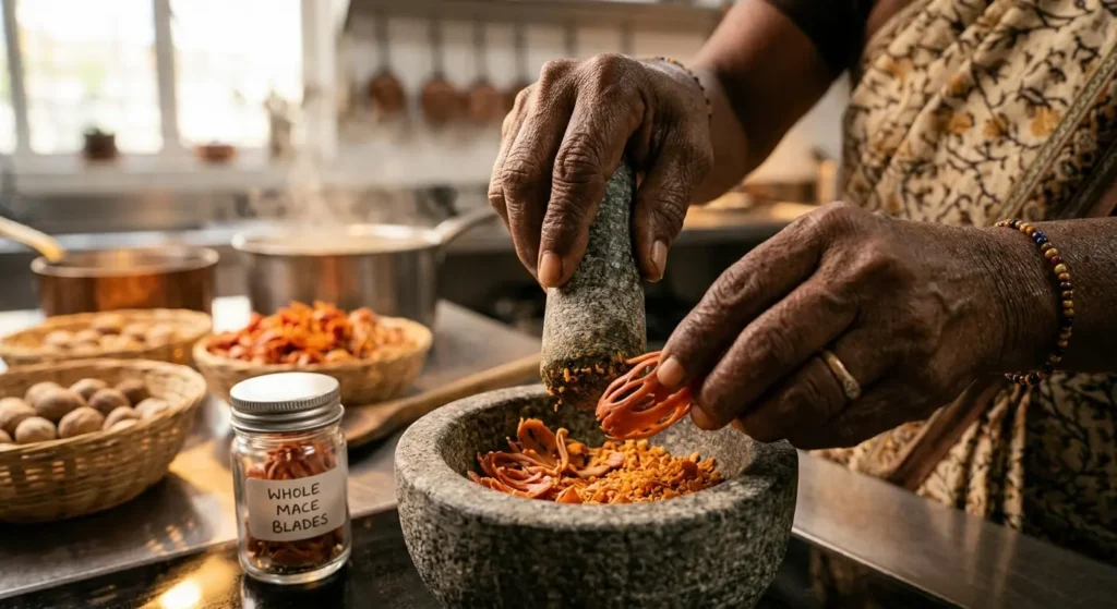 Ceylon Mace: Nutmeg's Sophisticated Sister Most Cooks Have Never Tasted 4 Freshly Ground Mace Finishing a Classic Bechamel Sauce